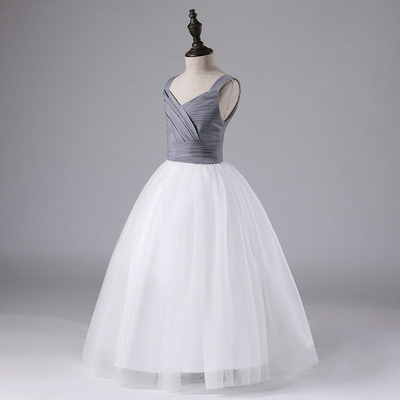 Flower Girl Dresses Elegant Formal A-line Sleeveless Dress For Girl Princess Kids Clothing For Wedding Birthday Party