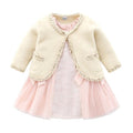 Robes princesse d'automne pour petites filles, robe de bal en Tulle, robe de soirée de mariage + manteau en peluche, cardigan