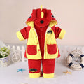 Flannel Dinosaur Cotton-padded Baby Boy Clothing Baby Set 3 Pieces Coat+Vest+Trousers Infant Clothing for 0-2 Years