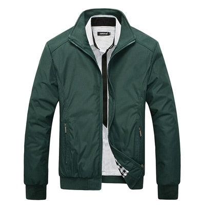 Spring Autumn Men's Jacket Male Overcoat Casual Solid Thin Jacket Slim Fit Stand Collar Zipper Men Jackets Coat