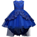 Girls Dress Summer Blue Dresses Girl Lace Sleeveness Princess Costume Girls Costume Party Dresses Kids Clothes