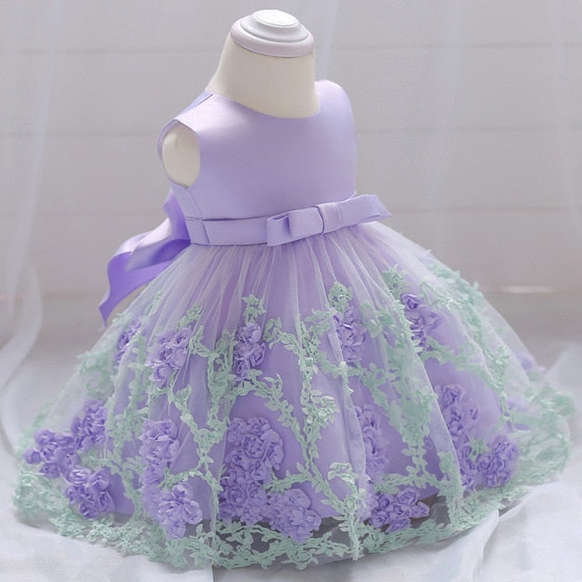 Flower Toddler Baby Girl Infant Princess Dress Baby Girl Wedding Dress Lace Kids Party baby for 1 Years birthday