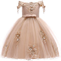 Girls dress lace beaded formal evening dress wedding princess flower clothing girl children costume party baby girl clothes