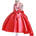 Robe tutu à fleurs pour filles, vêtements de princesse élégants avec nœud, vêtements de fête pour enfants, costumes pour filles