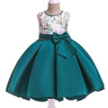 Robe tutu à fleurs pour filles, vêtements de princesse élégants avec nœud, vêtements de fête pour enfants, costumes pour filles