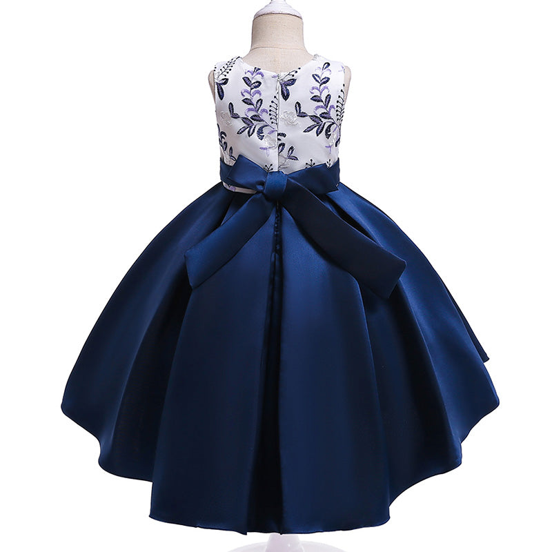 Robe tutu à fleurs pour filles, vêtements de princesse élégants avec nœud, vêtements de fête pour enfants, costumes pour filles